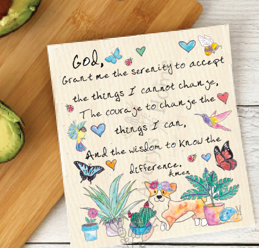 Serenity Prayer Eco Friendly Swedish Dish Cloth