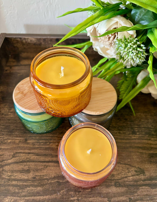 Luxury Beeswax Candle, 4oz Beeswax Jar Candle