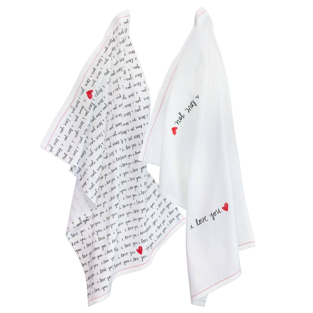 I Love You Cotton Tea Towels