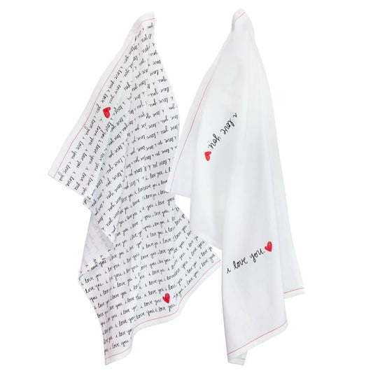 I Love You Cotton Tea Towels
