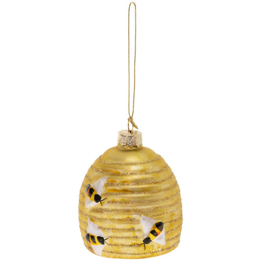 3.25" Tall Glass Honey Hive Ornament