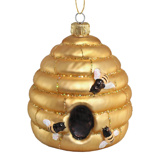 3.25" Tall Glass Honey Hive Ornament