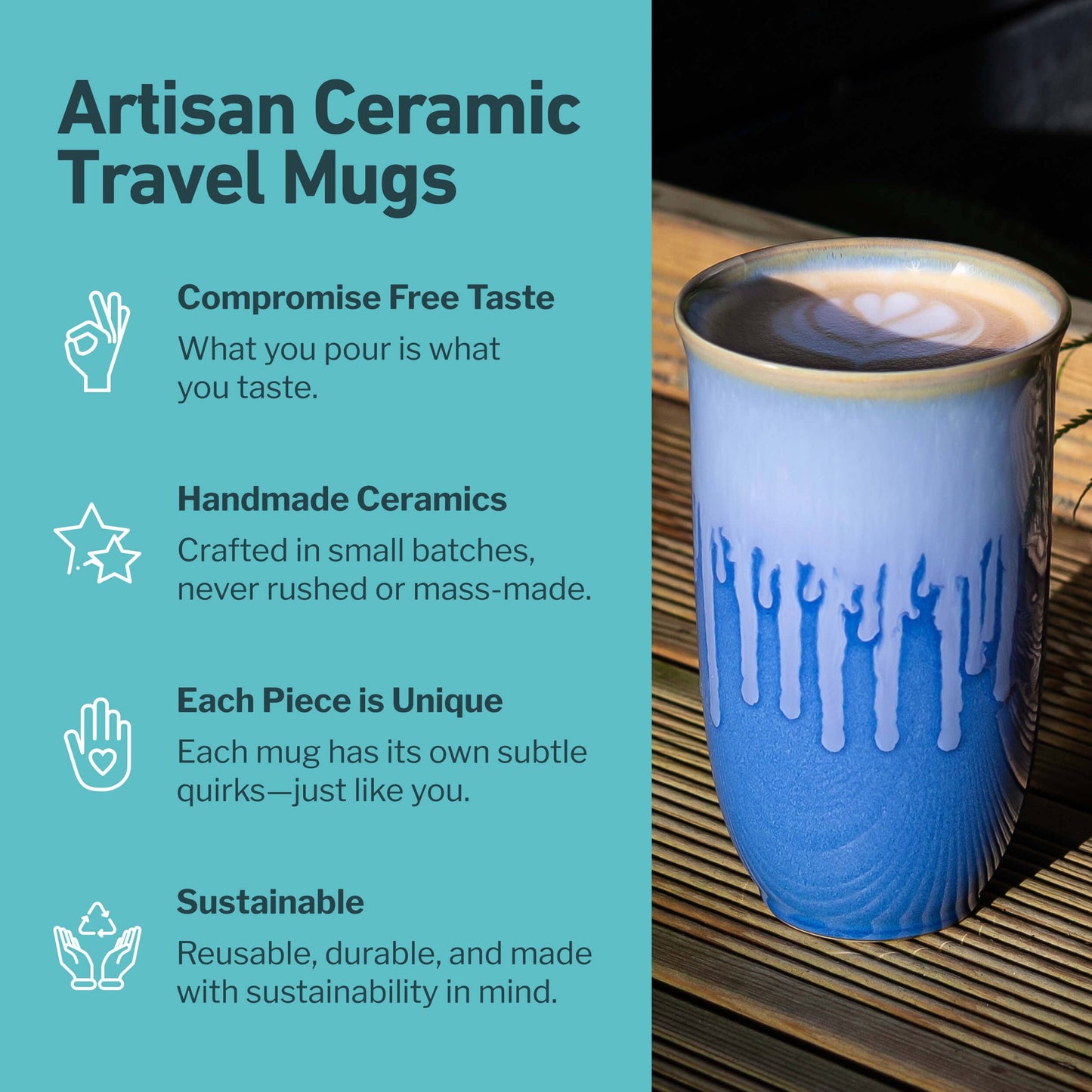 Ceramic Travel Mug – 16oz Memphis Blue