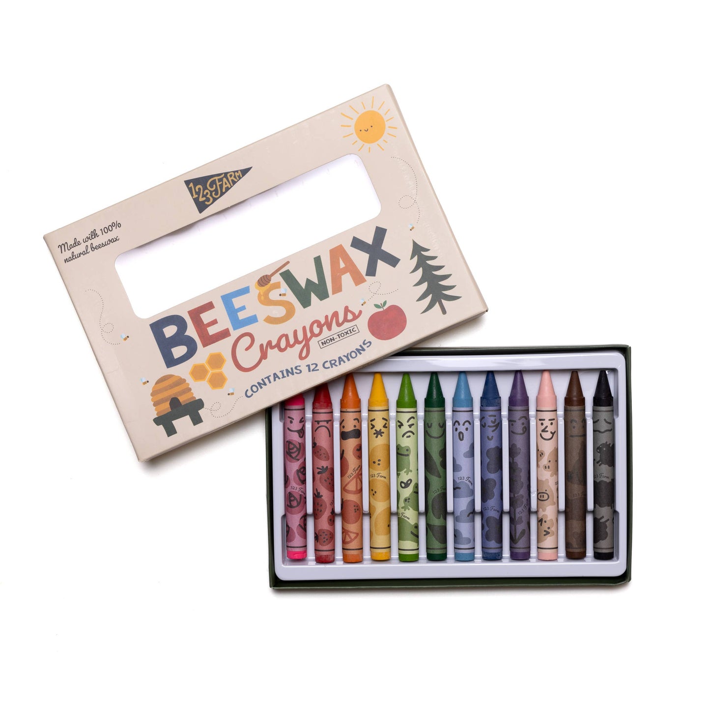 12 Beeswax Crayons – Non-Toxic