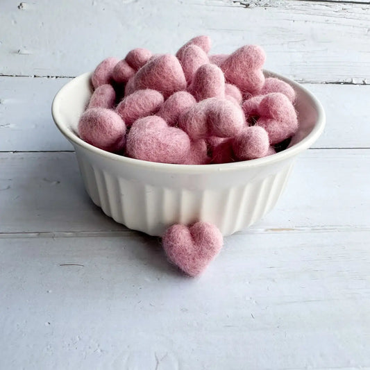 One Mini Pink Felt Heart