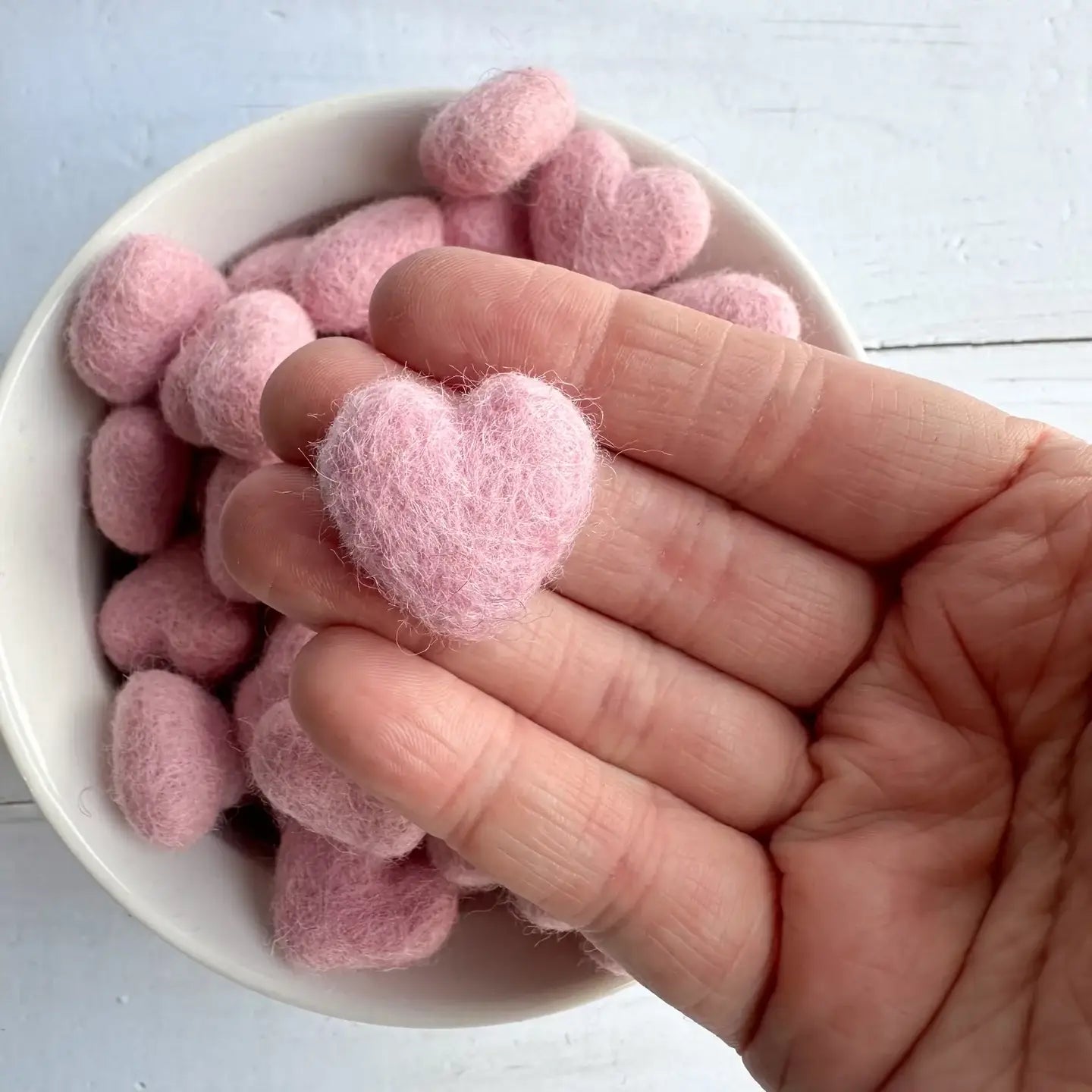 One Mini Pink Felt Heart