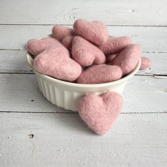 One Light Pink Felt Heart