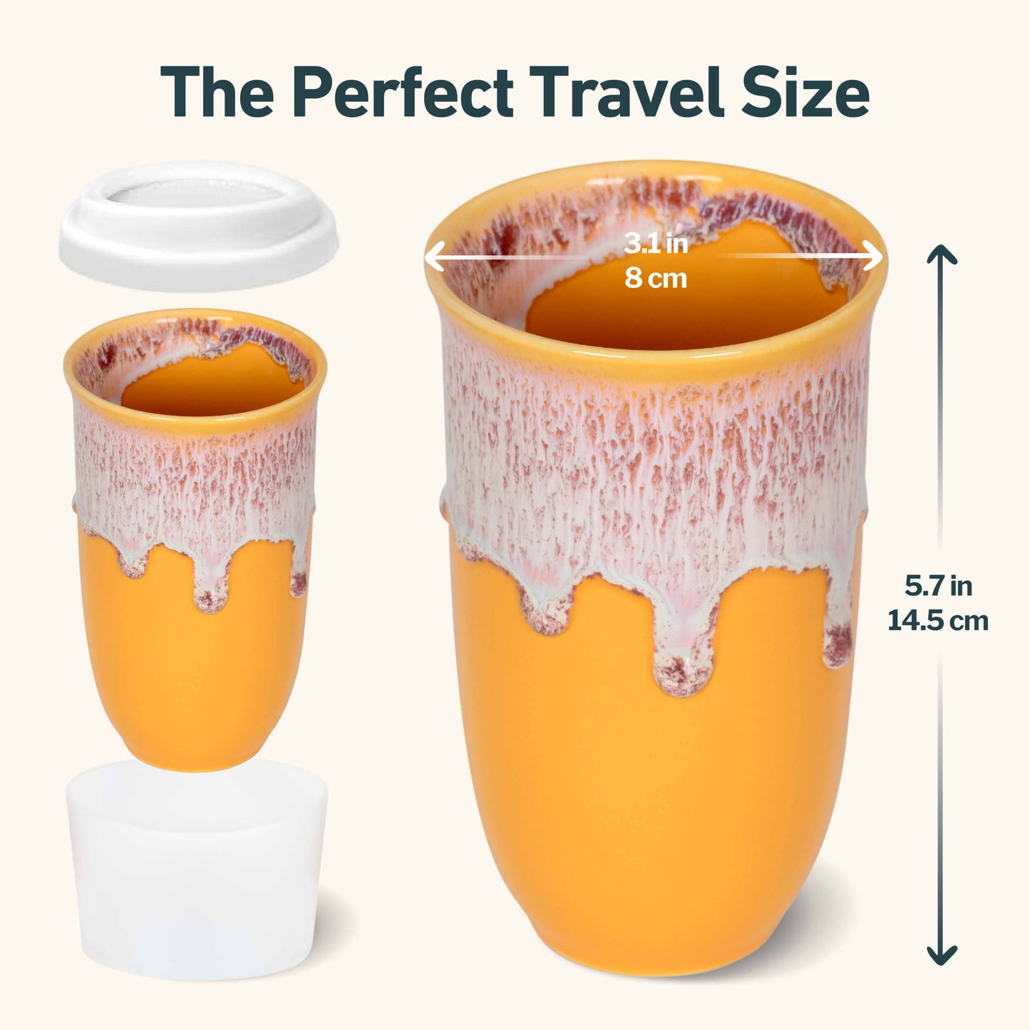 Ceramic Travel Mug – 16oz Golden Honey