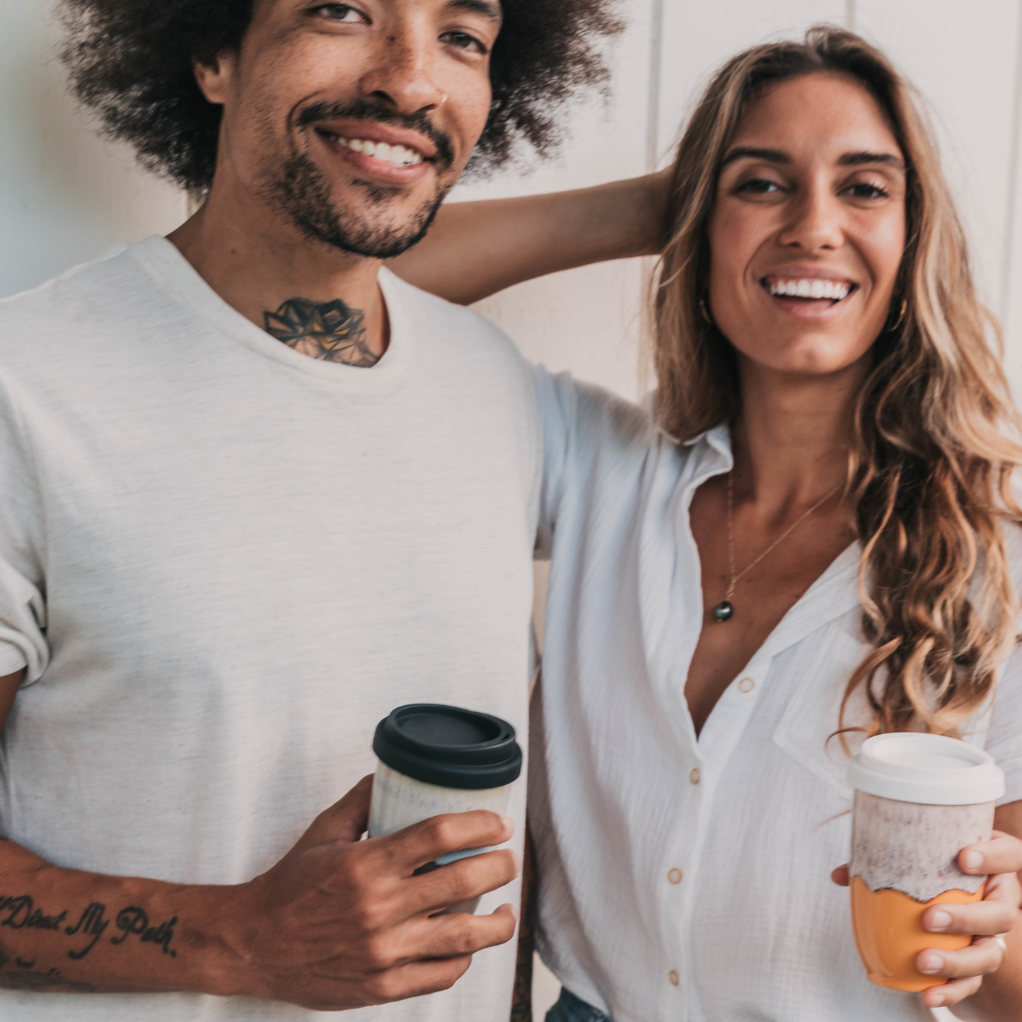 Ceramic Travel Mug 12oz- Golden Honey