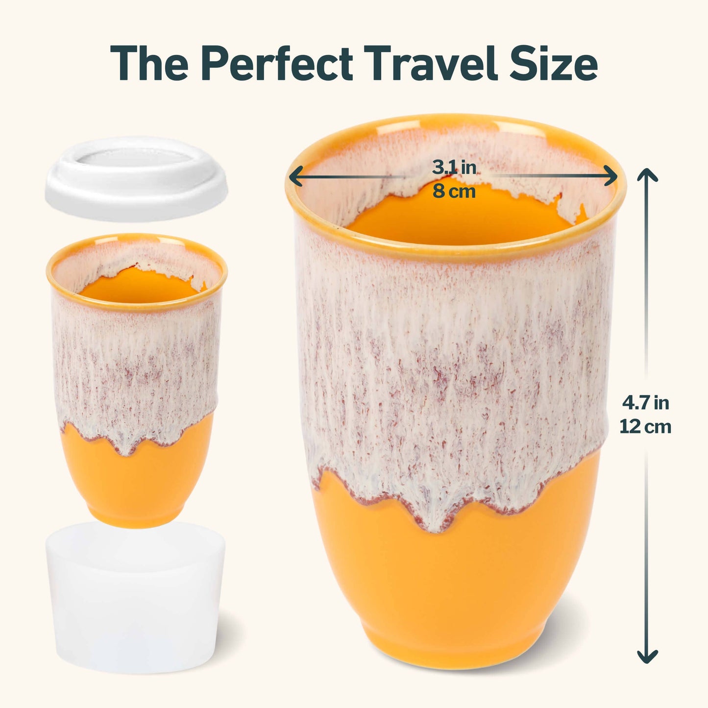 Ceramic Travel Mug 12oz- Golden Honey