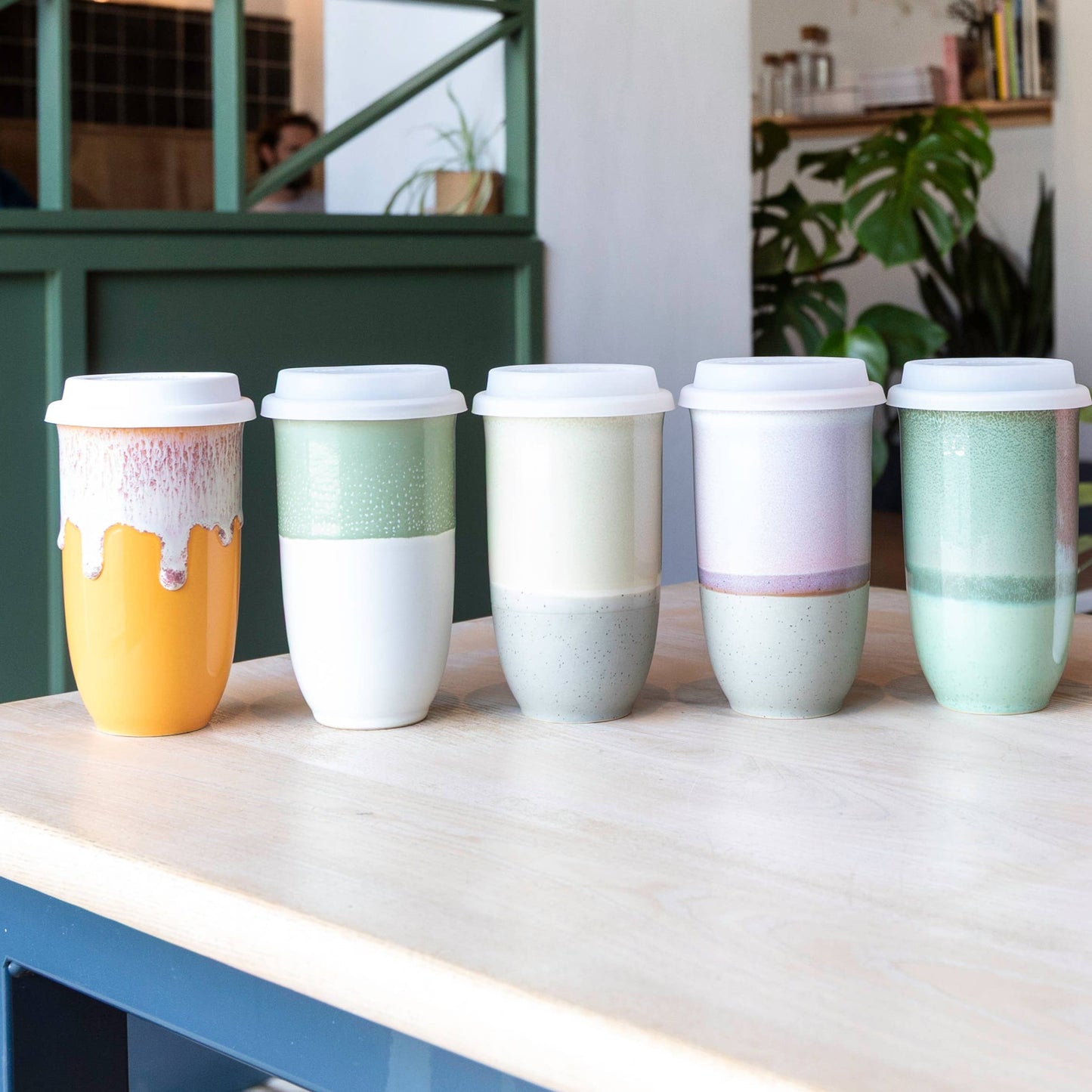 Ceramic Travel Mug – 16oz Golden Honey