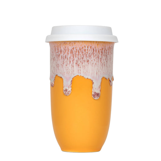 Ceramic Travel Mug – 16oz Golden Honey