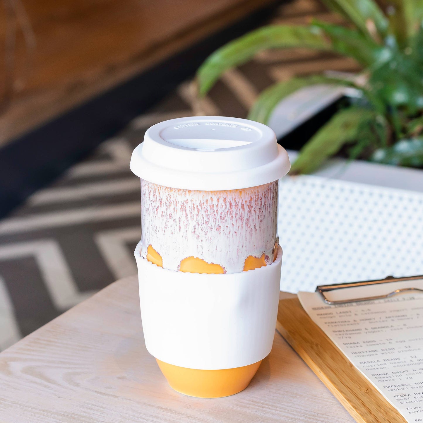 Ceramic Travel Mug – 16oz Golden Honey